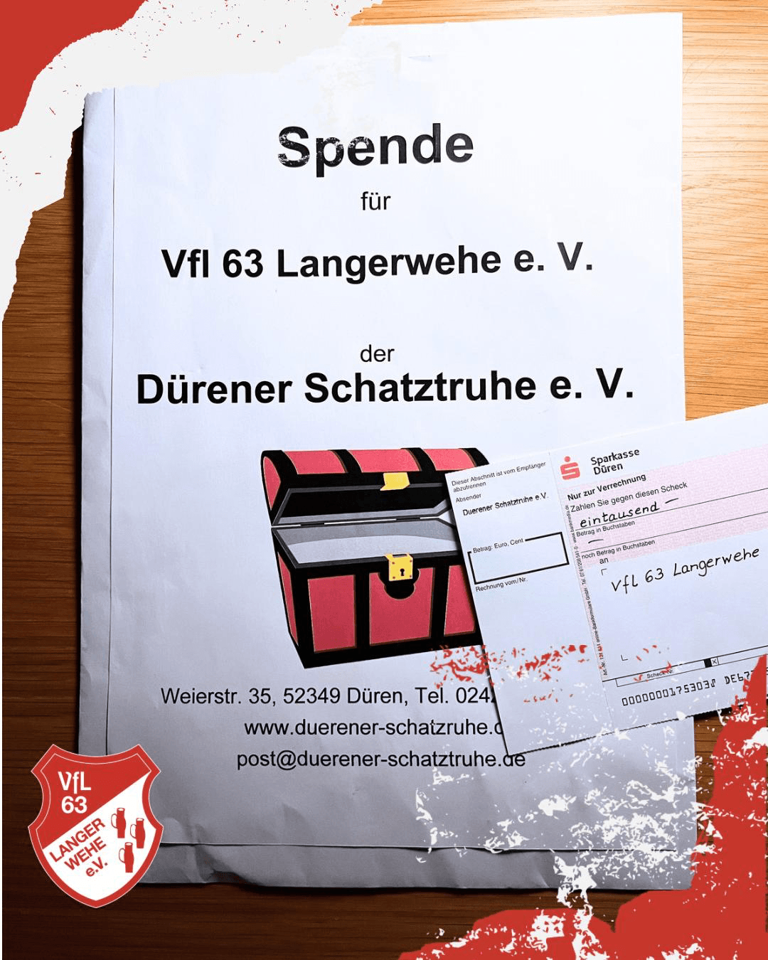 Spendenübergabe für die Handball Jugend